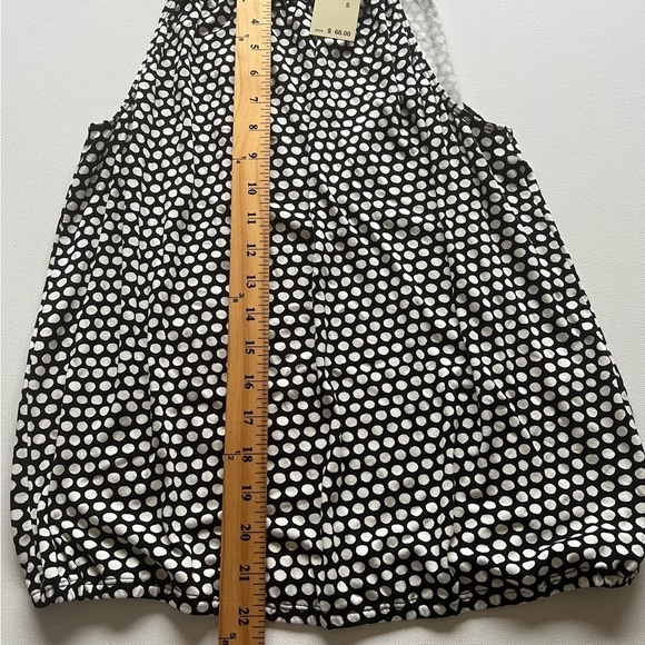 MAX STUDIO - BLACK/WHITE POLKA-DOT SLEEVELESS CAREER KNIT TOP BLOUSE - WOMENS S - Picture 3 of 7
